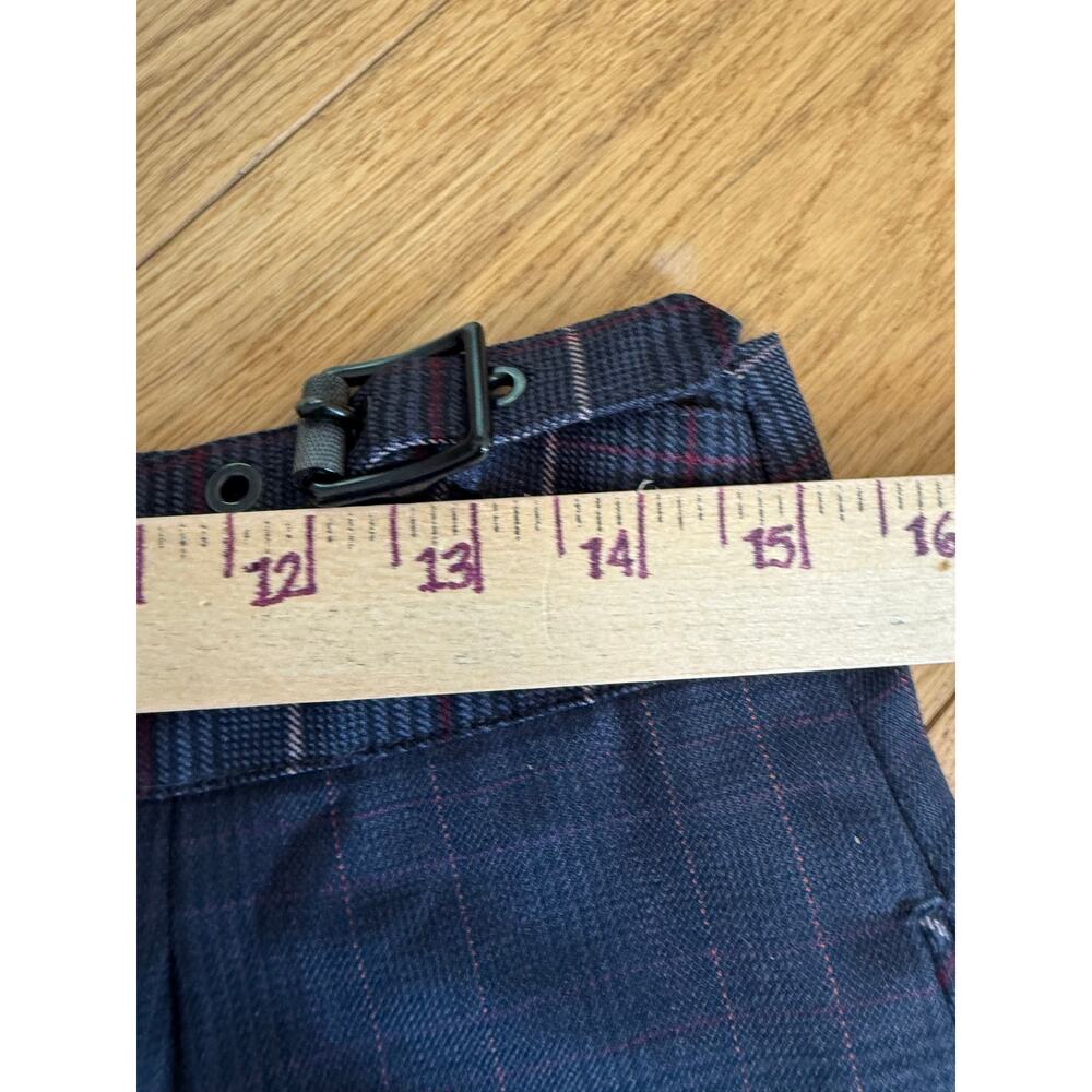 rag & bone James Plaid Wool-Blend Trousers Women’s Size 8 Navy Buckle Back - Picture 13 of 13